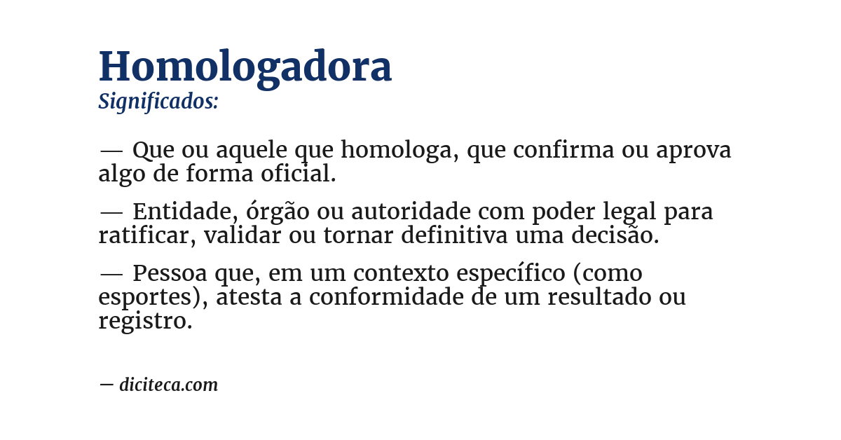 Significado de homologadora