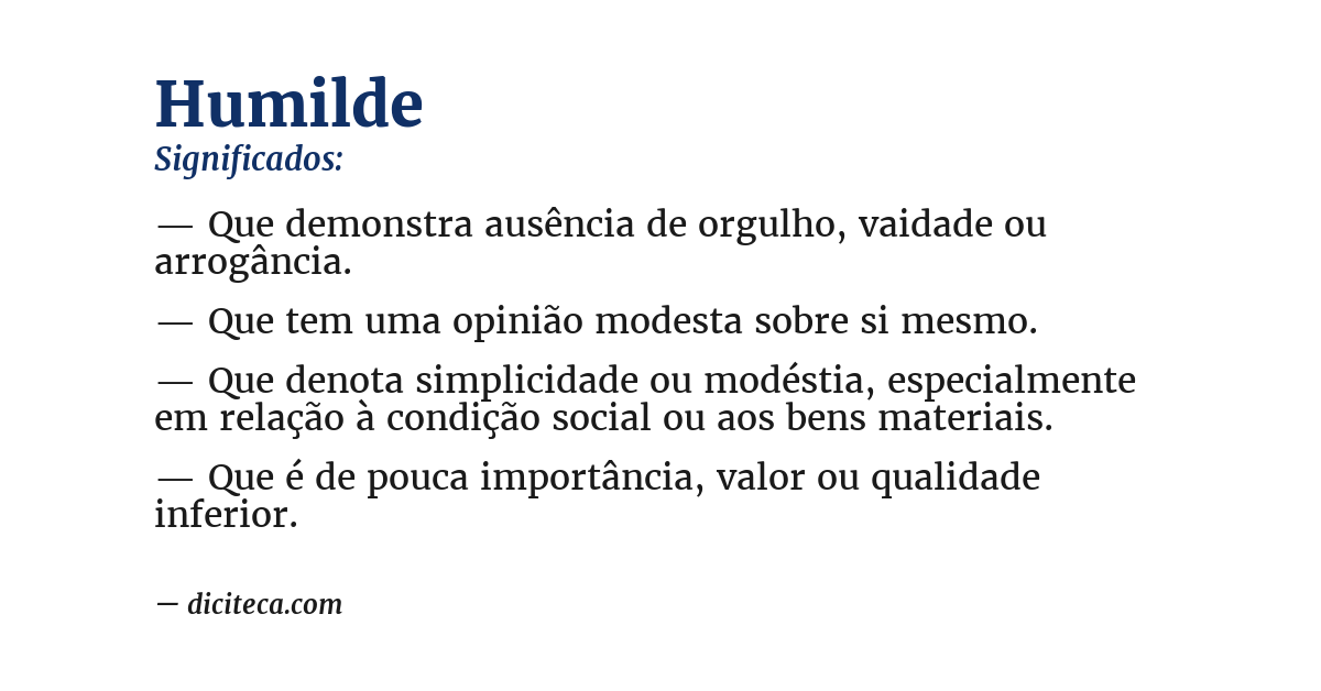 Significado de humilde