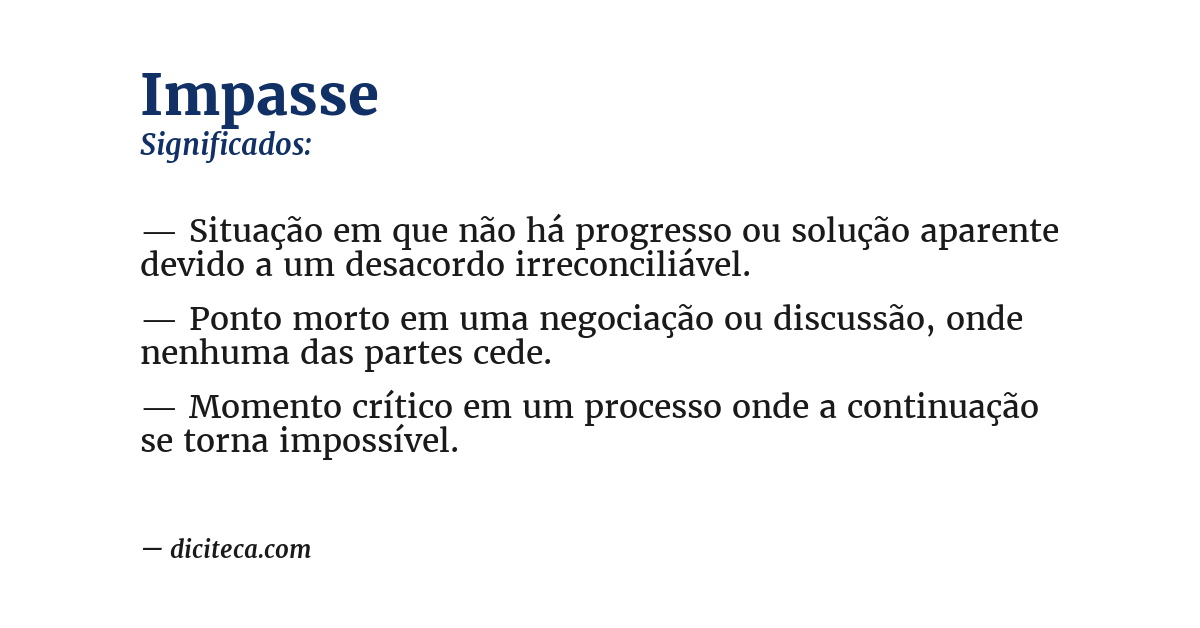 Significado de impasse