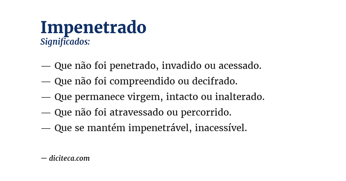 Significado de impenetrado