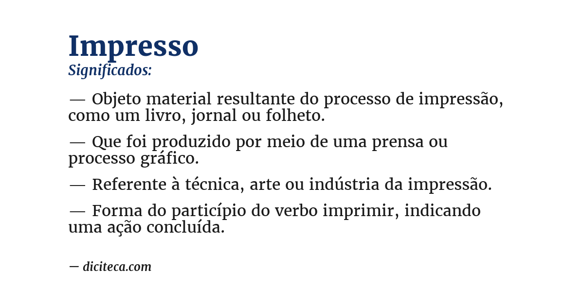 Significado de impresso