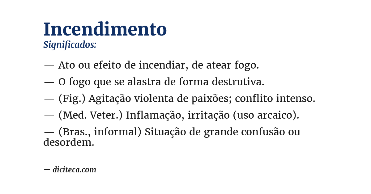 Significado de incendimento