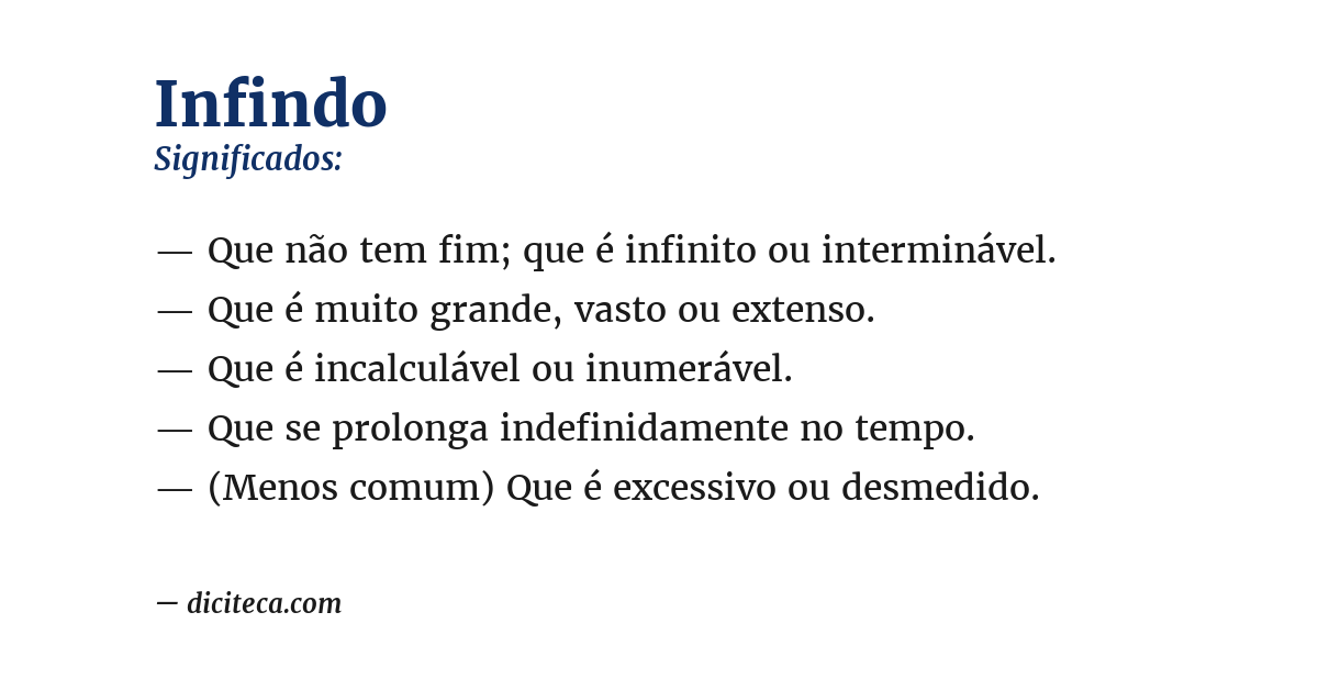 Significado de infindo