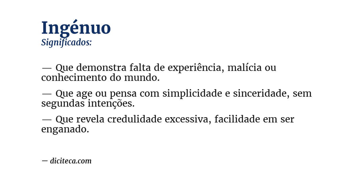Significado de ingénuo