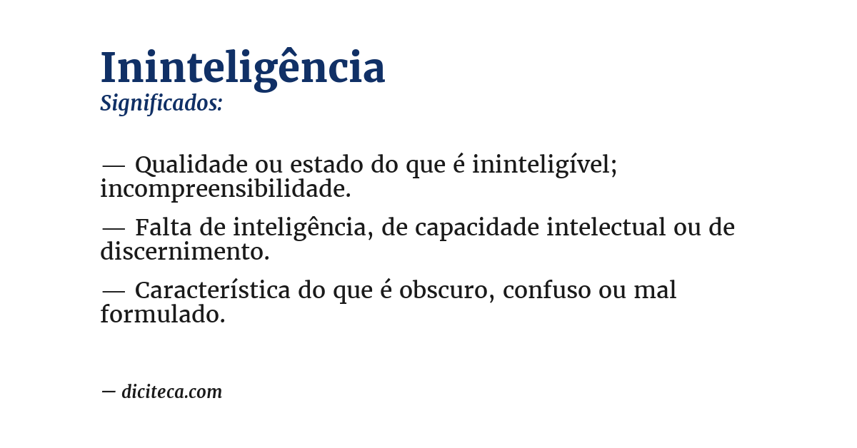 Significado de ininteligência