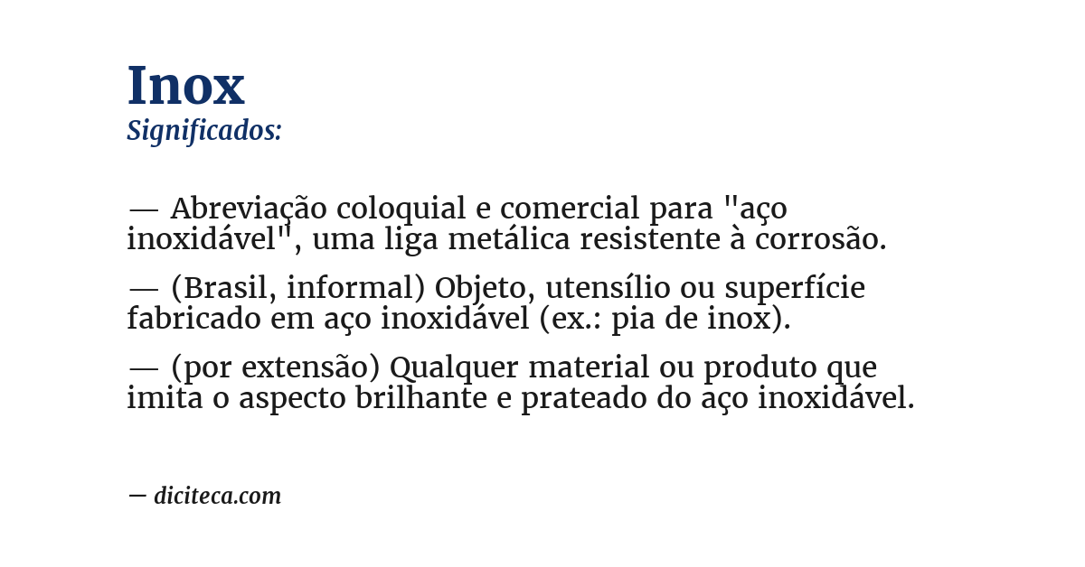 Significado de inox