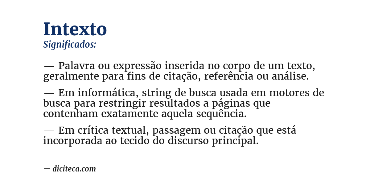 Significado de intexto