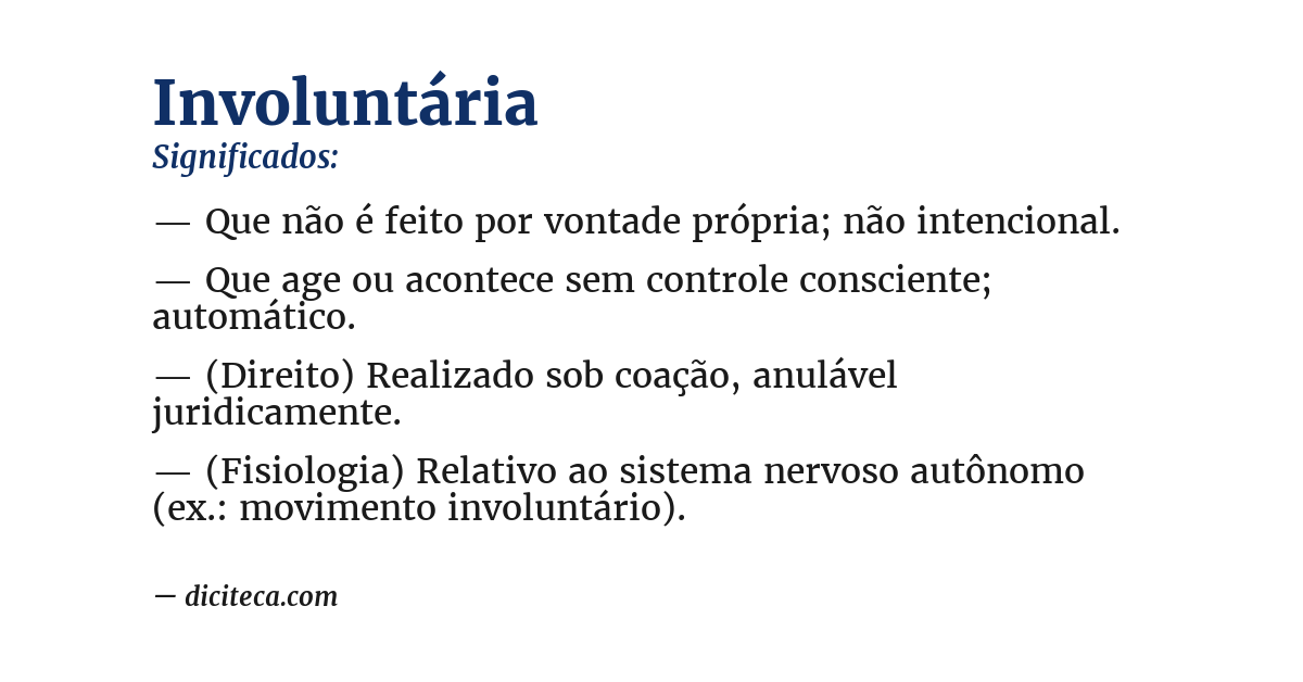 Significado de involuntária
