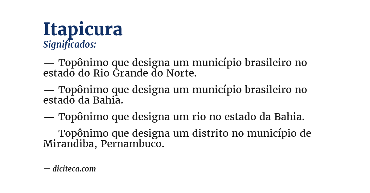 Significado de itapicura