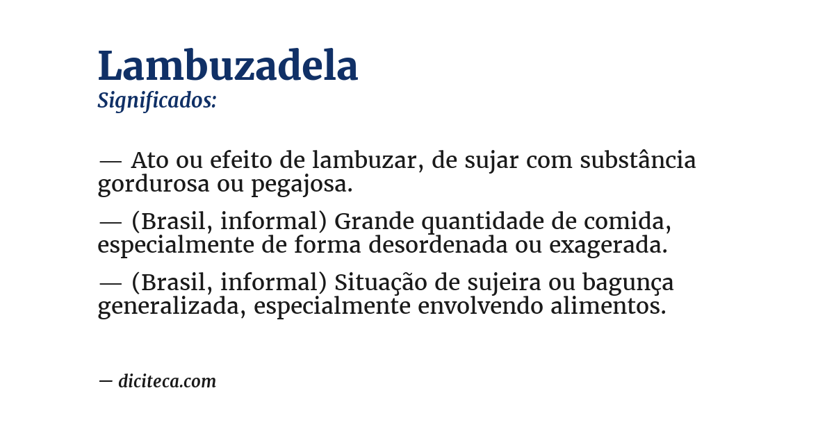 Significado de lambuzadela