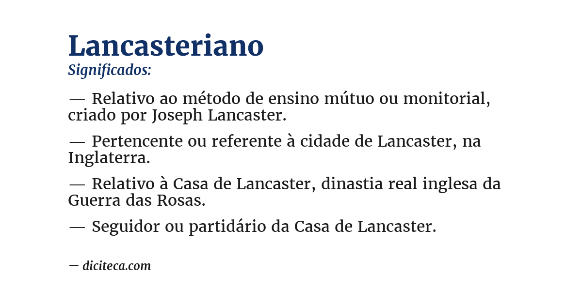 Significado de lancasteriano