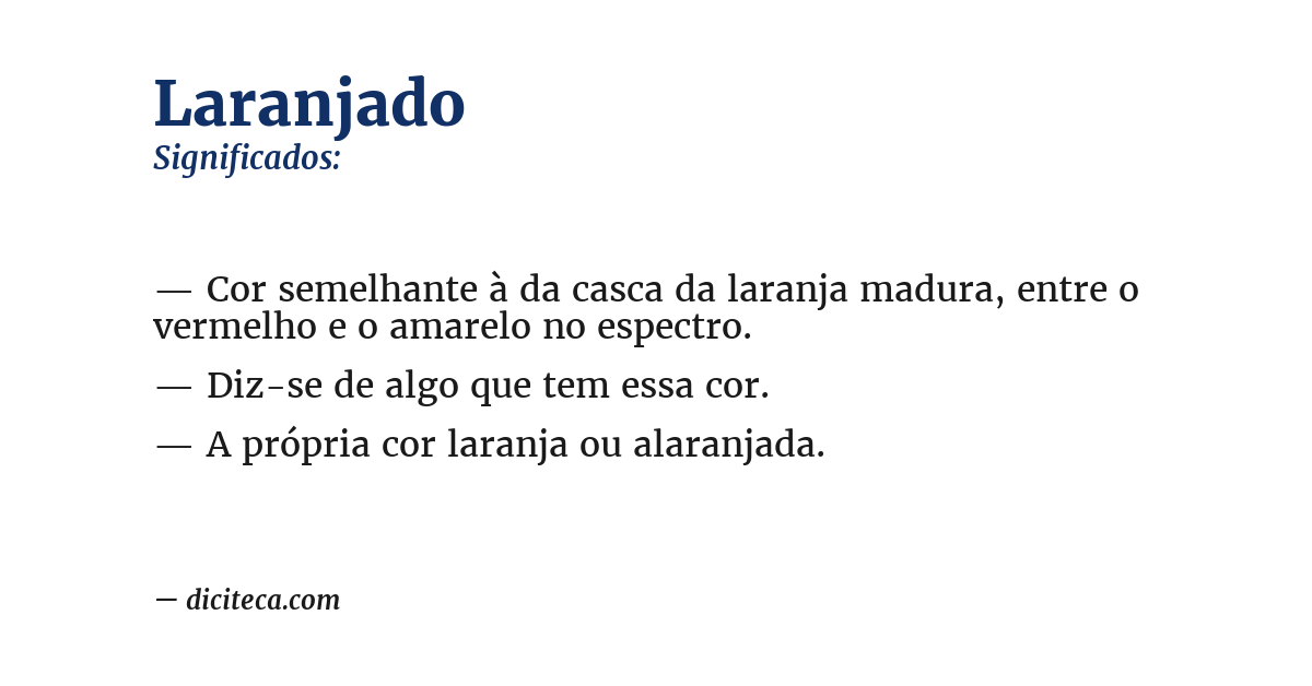 Significado de laranjado