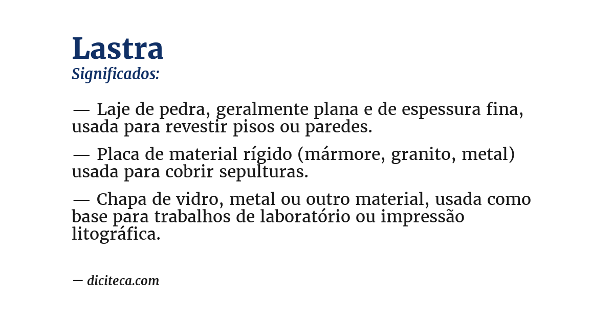 Significado de lastra