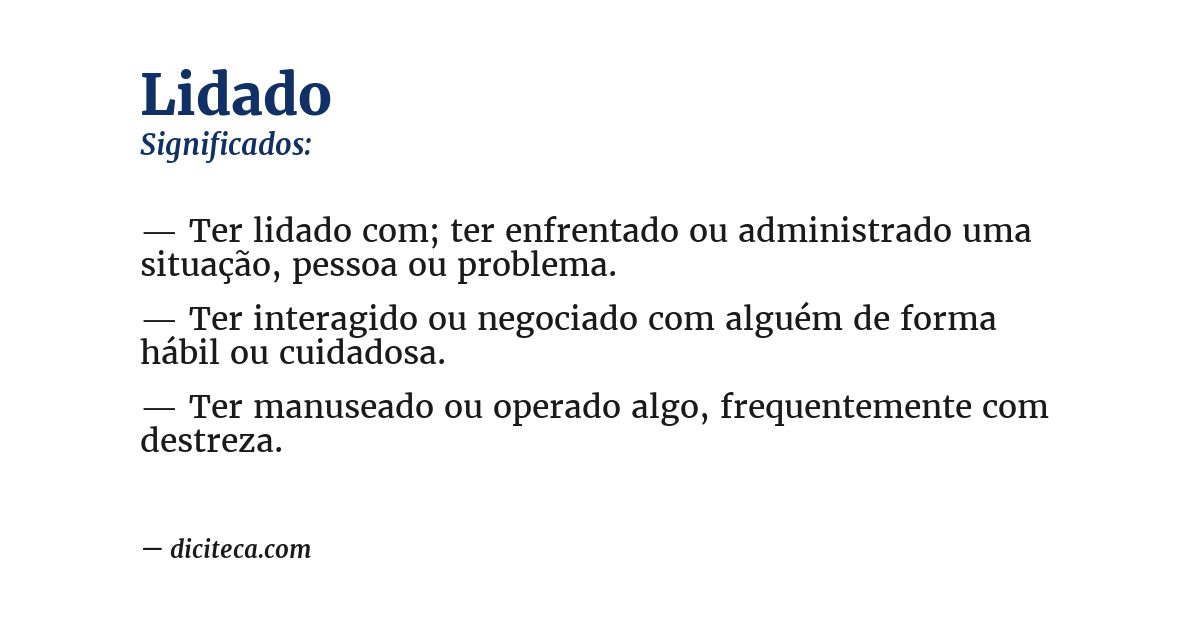 Significado de lidado