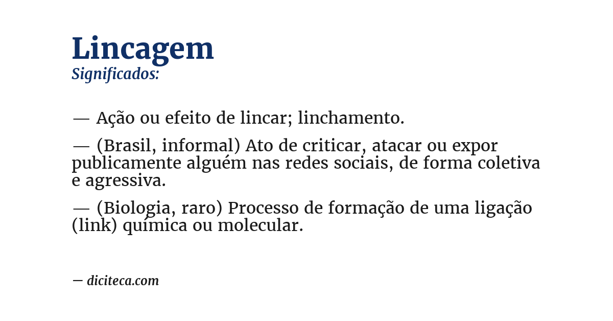 Significado de lincagem