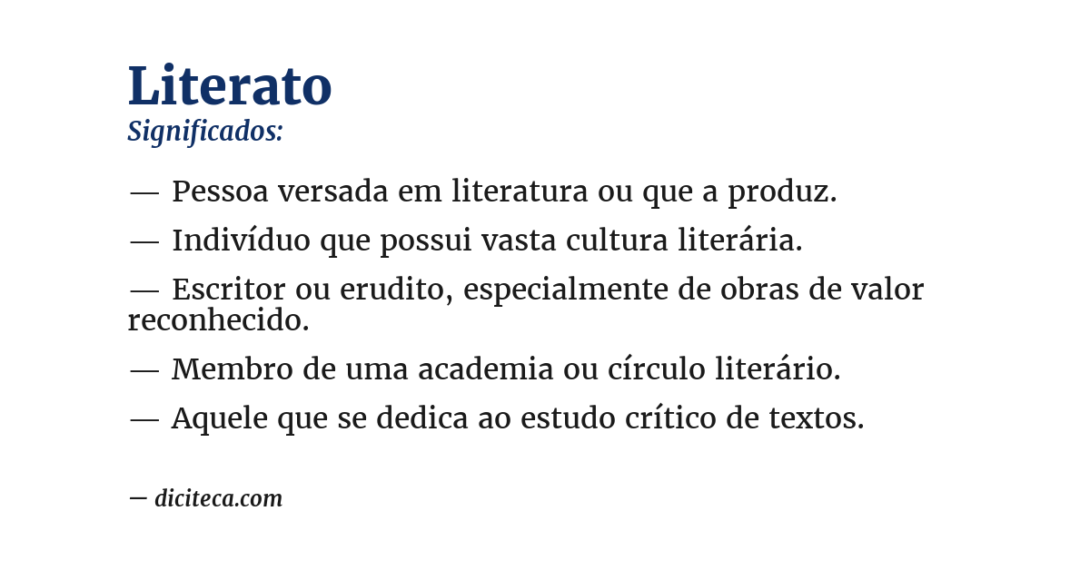 Significado de literato