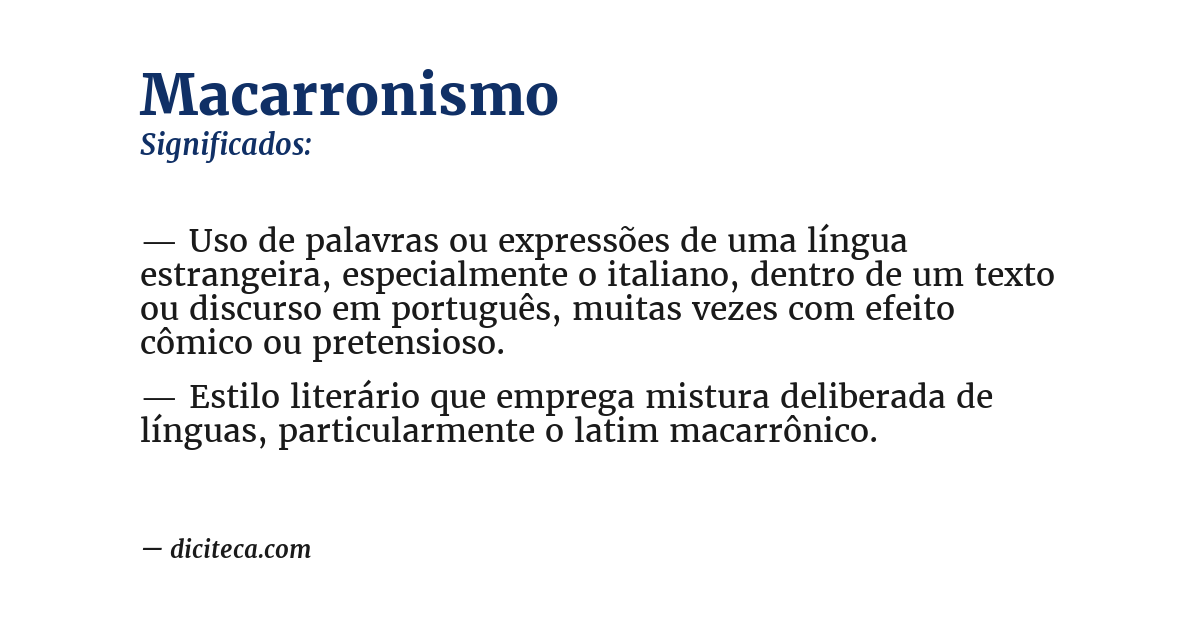 Significado de macarronismo