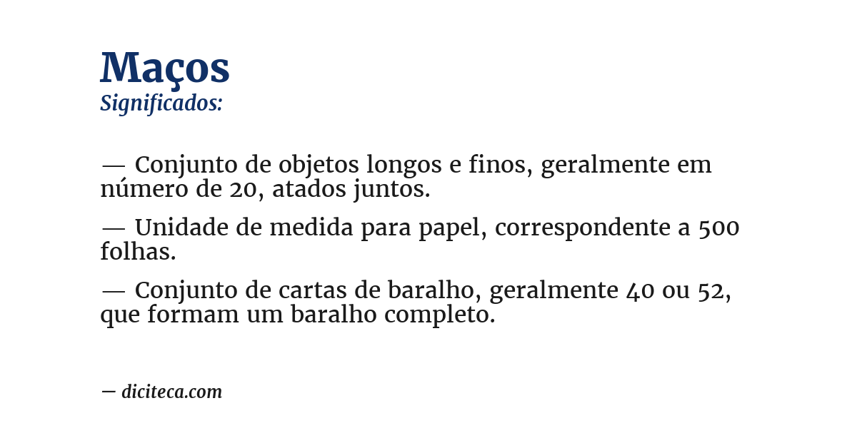 Significado de maços