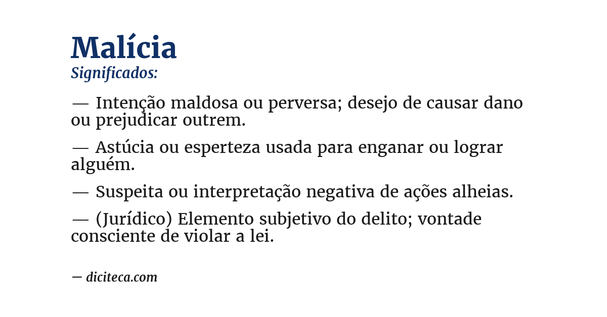 Significado de malícia