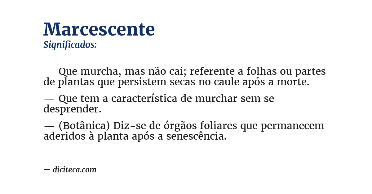 Significado de marcescente