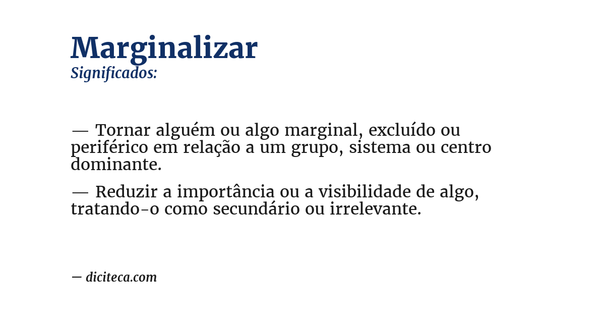 Significado de marginalizar