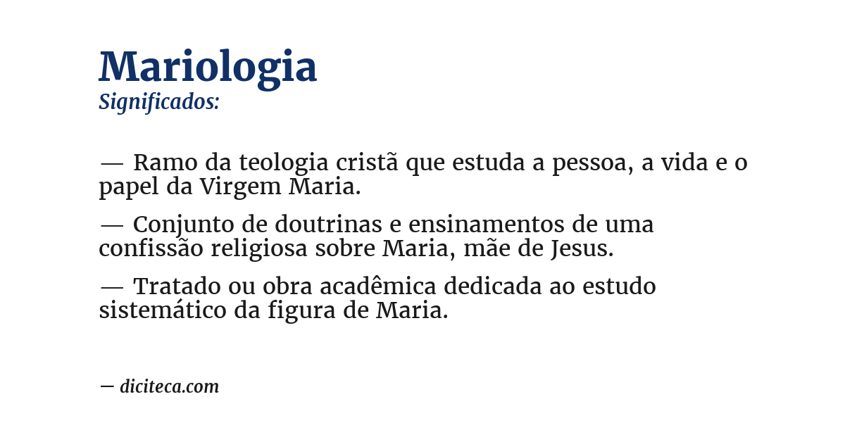 Significado de mariologia