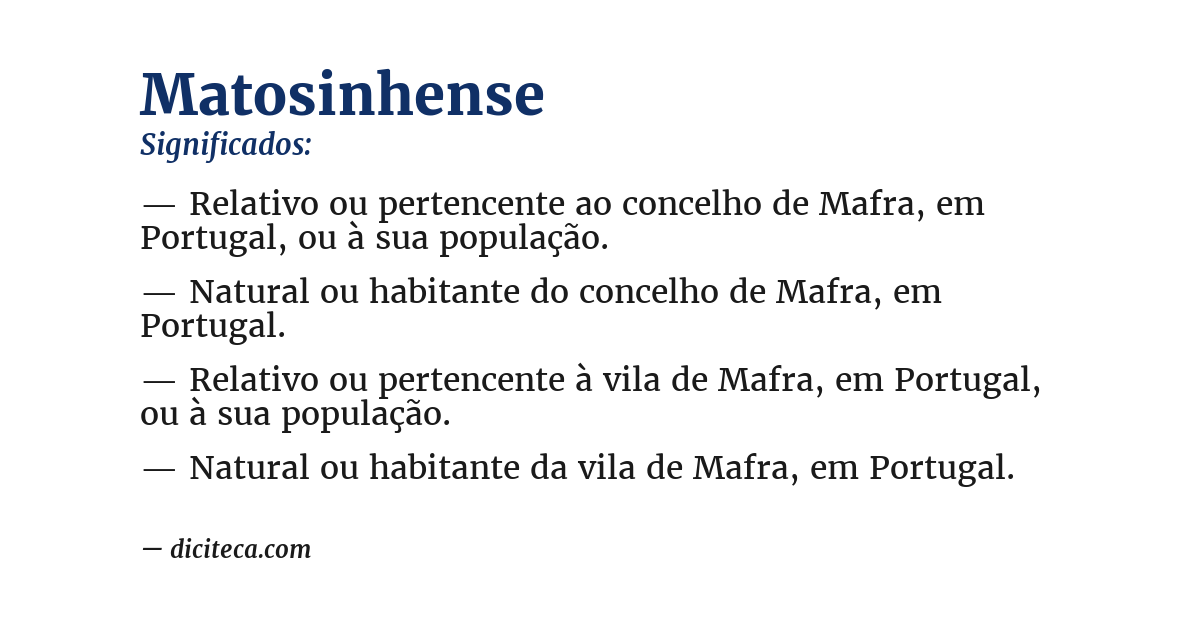 Significado de matosinhense