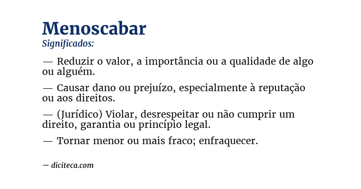 Significado de menoscabar