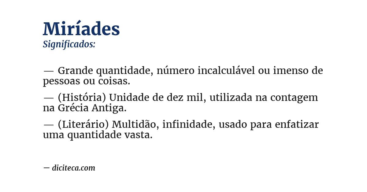 Significado de miríades