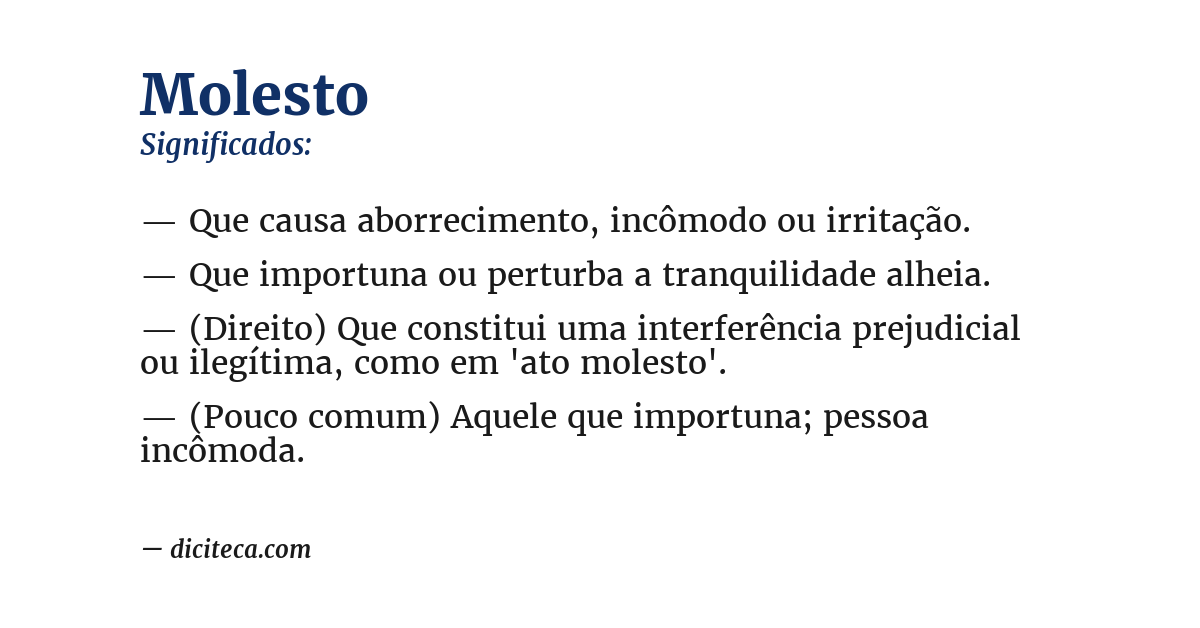 Significado de molesto