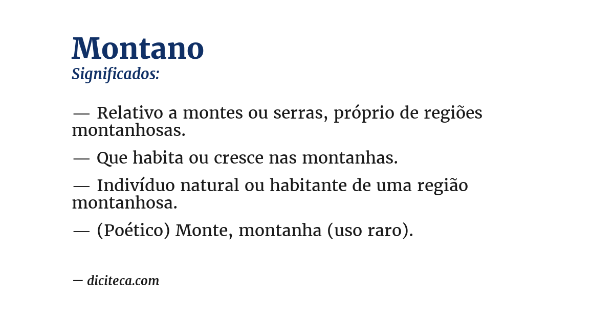 Significado de montano