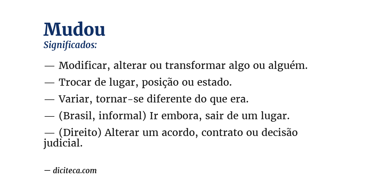 Significado de mudou