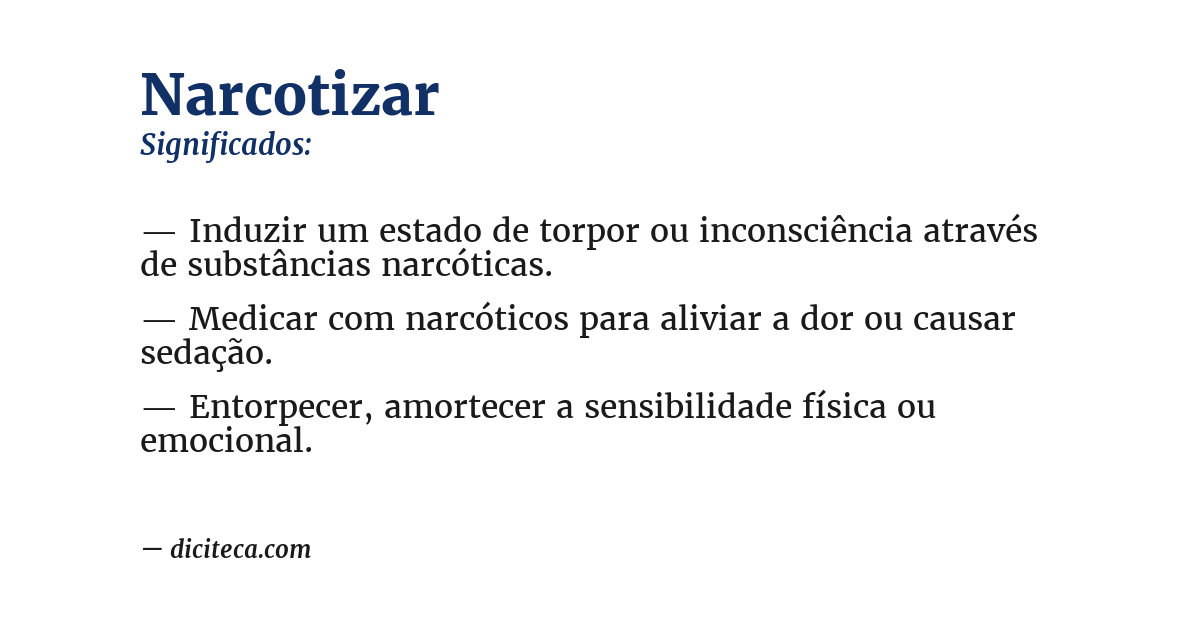 Significado de narcotizar