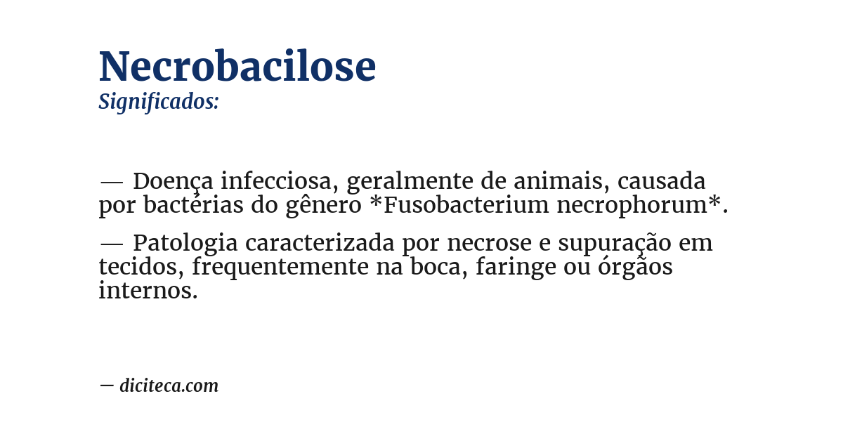 Significado de necrobacilose