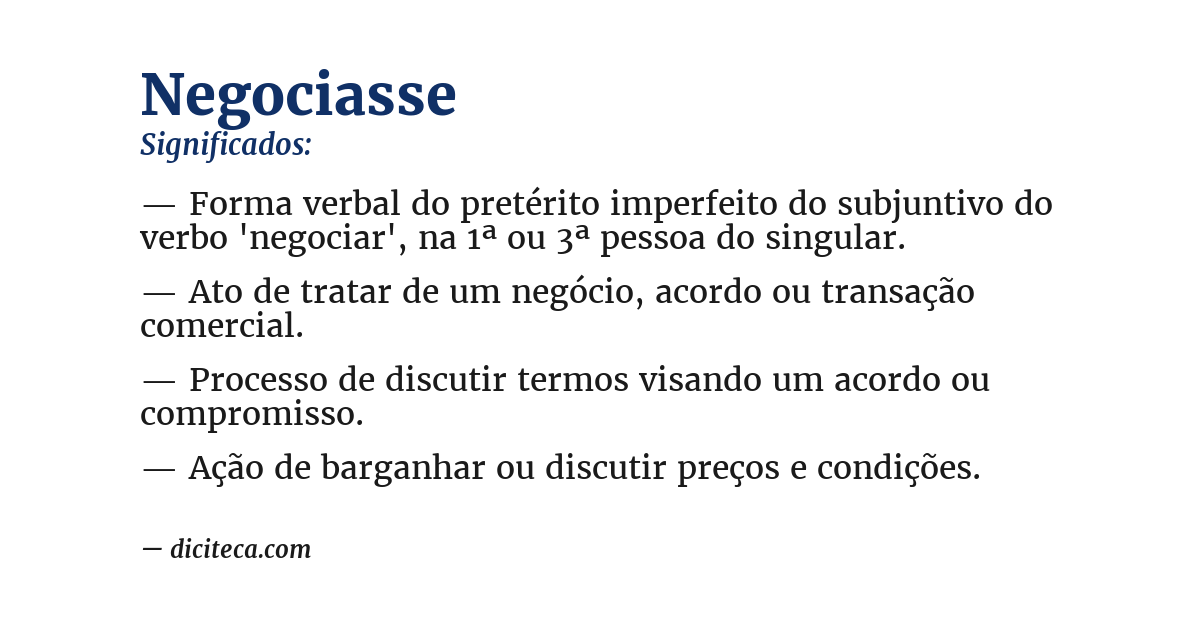 Significado de negociasse