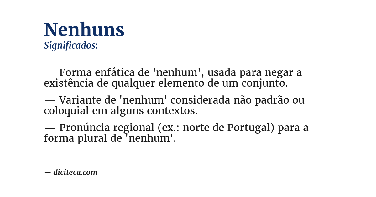 Significado de nenhuns