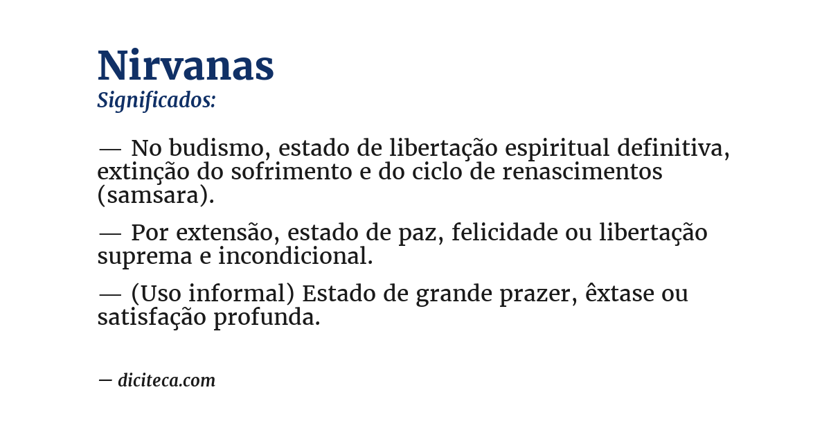 Significado de nirvanas