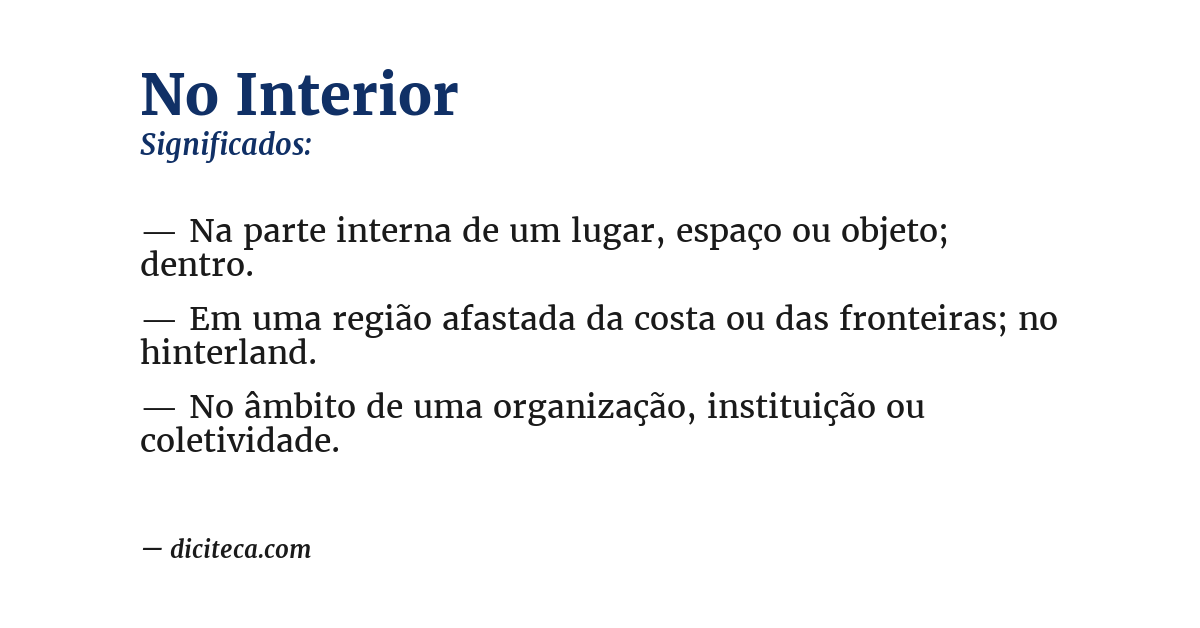 Significado de no interior