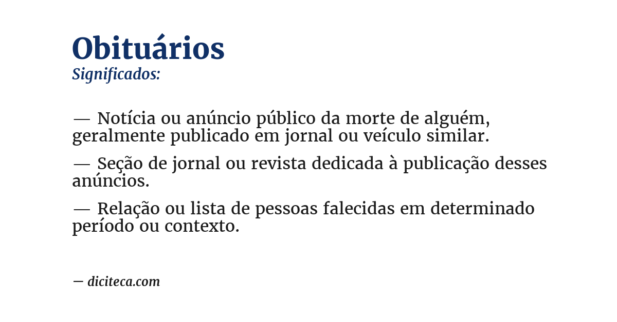 Significado de obituários