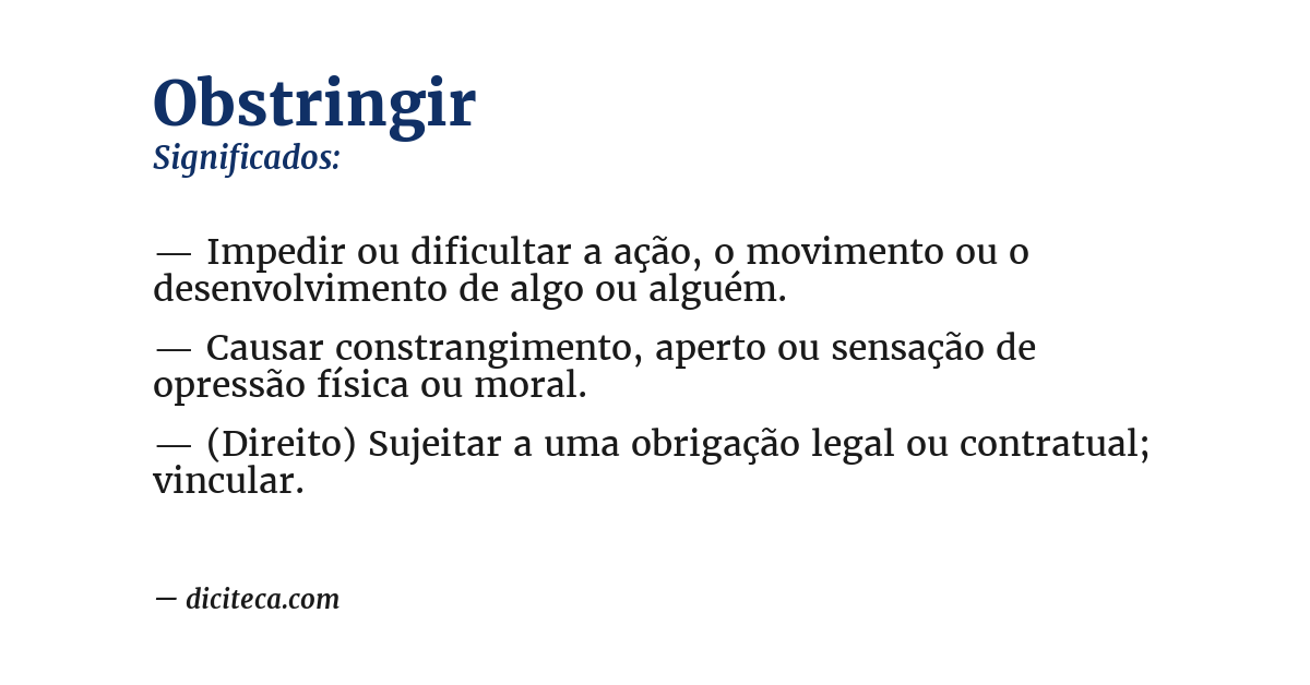 Significado de obstringir
