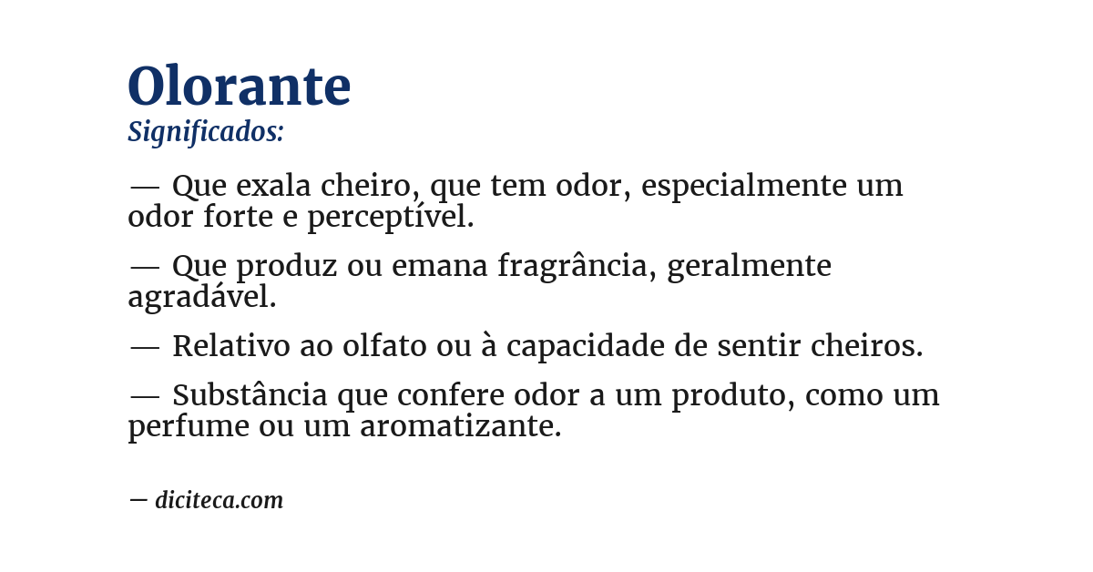 Significado de olorante