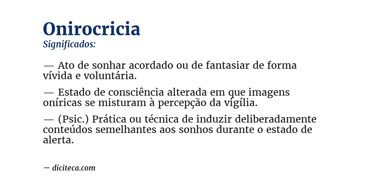 Significado de onirocricia