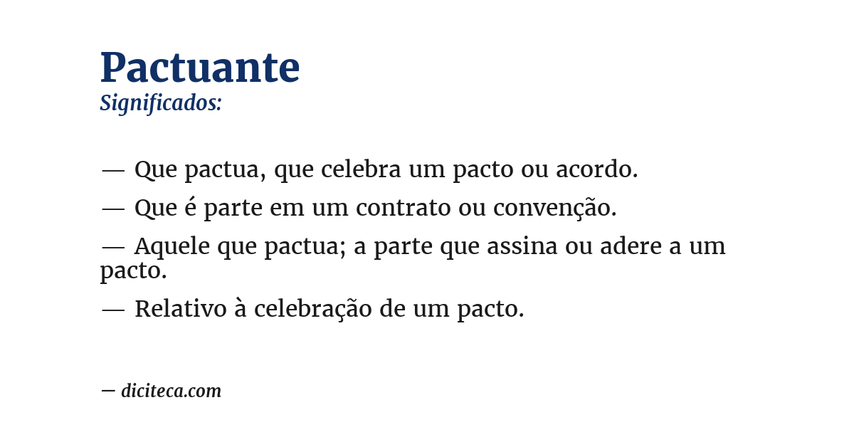 Significado de pactuante
