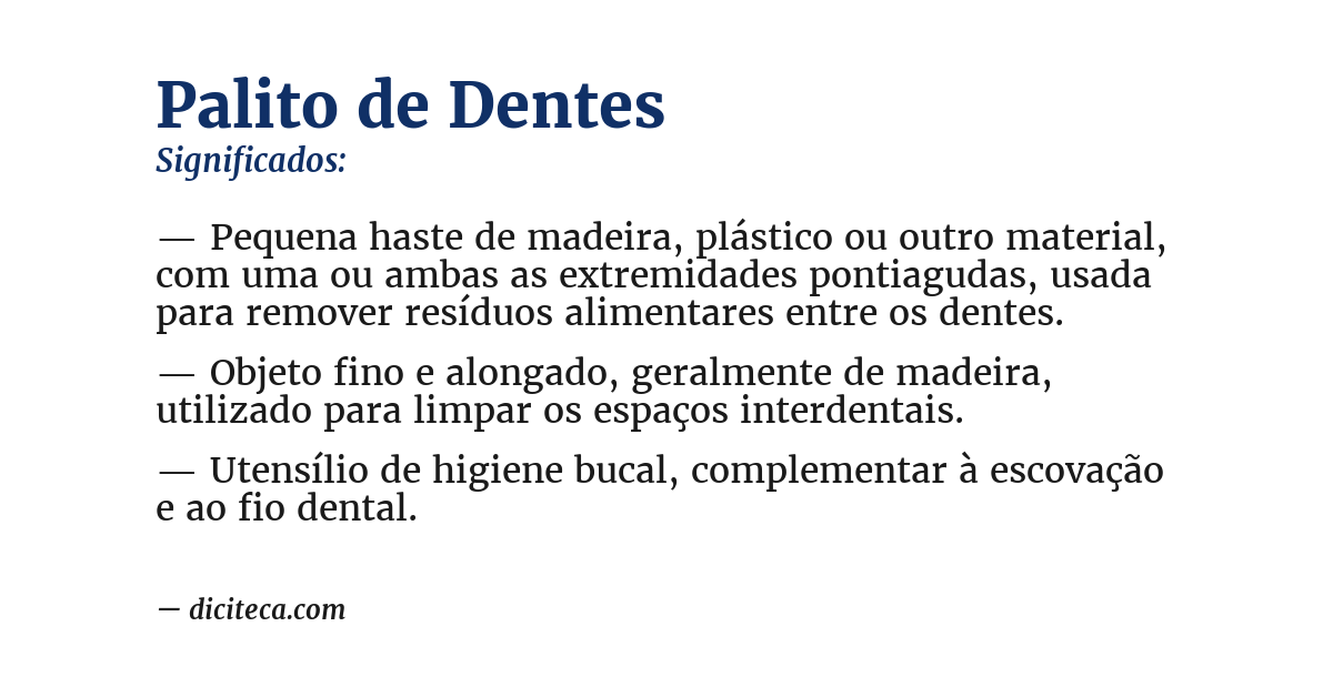 Significado de palito de dentes