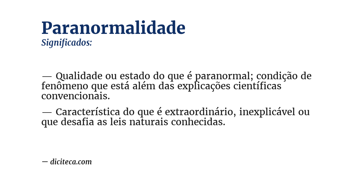 Significado de paranormalidade