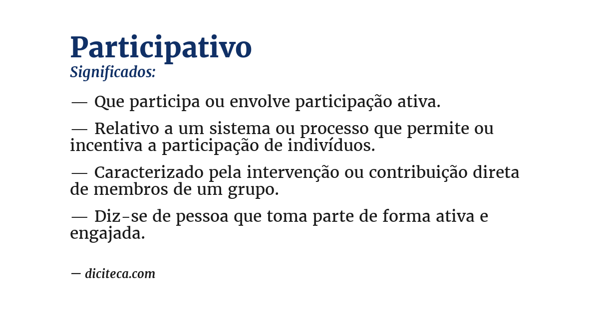 Significado de participativo