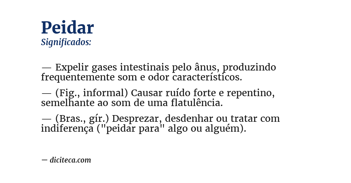 Significado de peidar