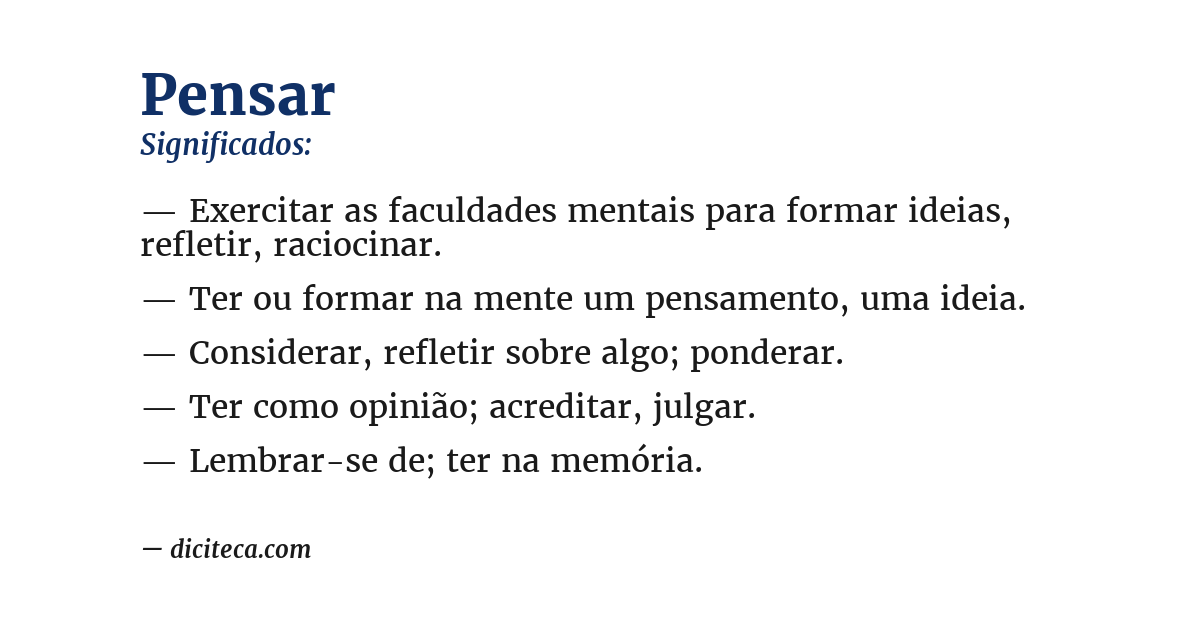 Significado de pensar