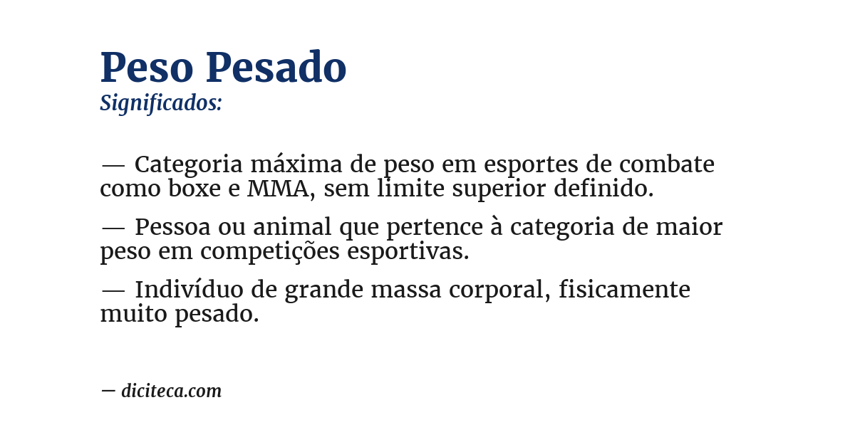 Significado de peso pesado