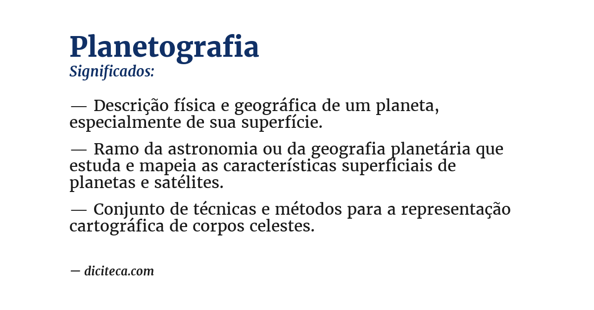Significado de planetografia